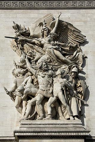 The National Anthem of France. La Marseillaise, expressed by the sculptor François Rude on the Arc de Triomphe, Paris