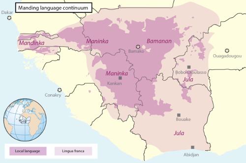 Areas in West Africa where Mandinka is spoken
