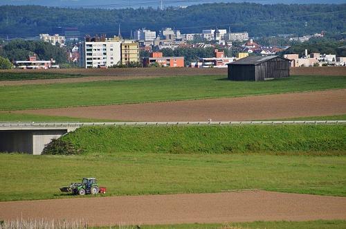Land construction activities just outside a city in Germany