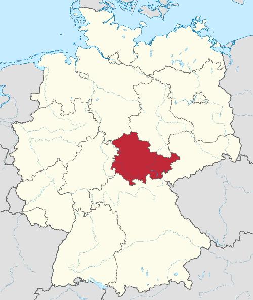 Location Thuringia in Germany