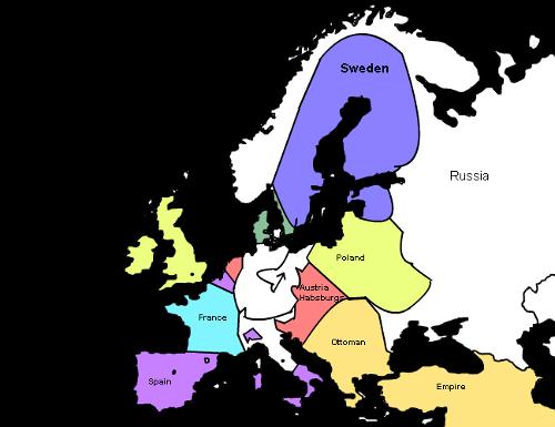 Borders of Europe during the Thirty Years War