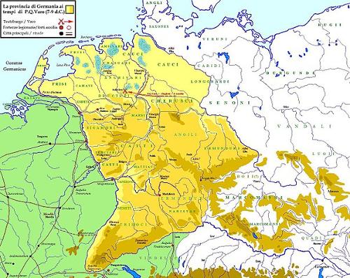 Roman Germania in the year 7-9 AD