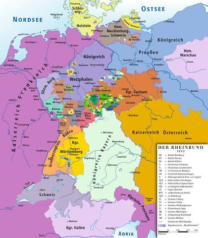 The Confederation of the Rhine was a confederation of client states of the First French Empire
