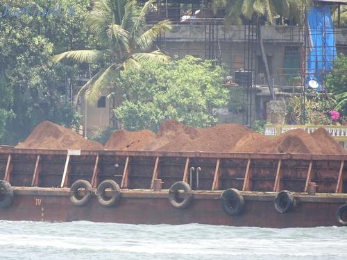 Barge carrying Iron ore