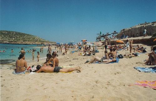 The beach is for residents and tourists in Ibiza