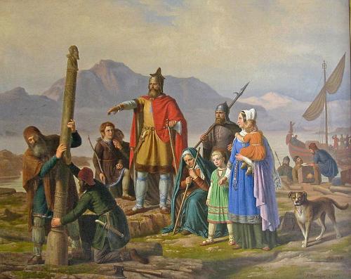 Ingólfr Arnarson first Viking in Iceland