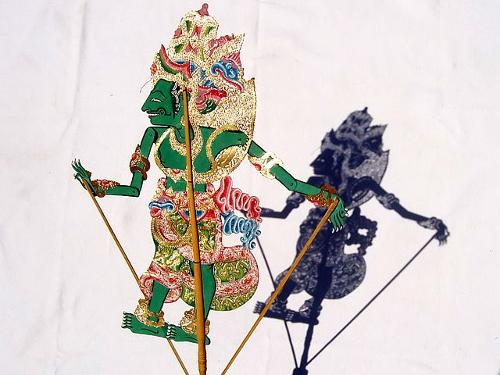 Wajang kulit: Shadow puppet from Bali, representing Kresna of the Mahabarata epic