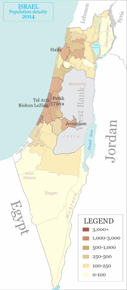 Population density Israel
