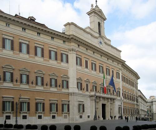 Italy's Parliament is located in the Palazzo Montecitorio