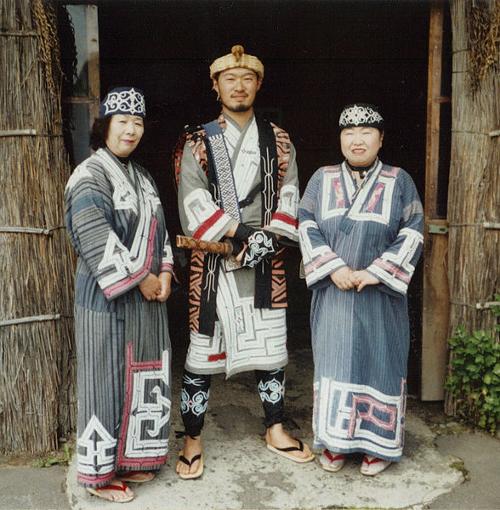 Ainu with traditional clothing, Japan