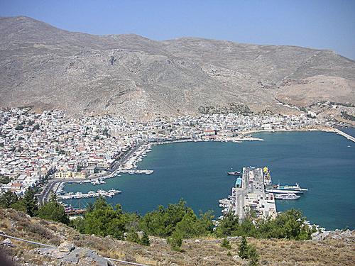 Barren mountain ranges characterize Kalymnos