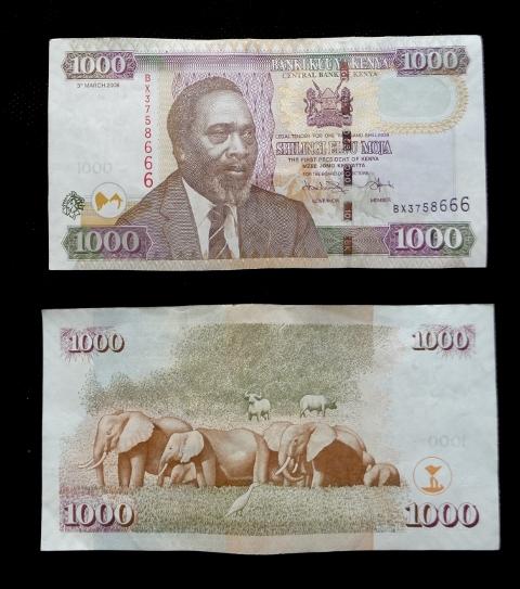 Banknote of 1000 shilling, Kenya