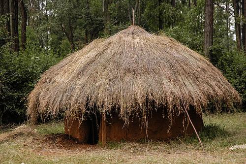 Hut in Kisii village at Bomas of Kenya near Nairobi