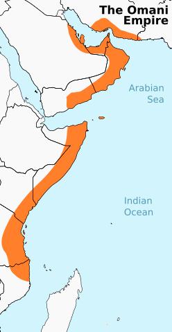 The Empire of Oman around the middle of the 19th century