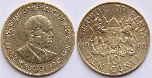 Coin depicting Daniel arap Moi from 1980 