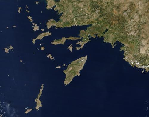 Kos Satellite Photo Dodecanese 