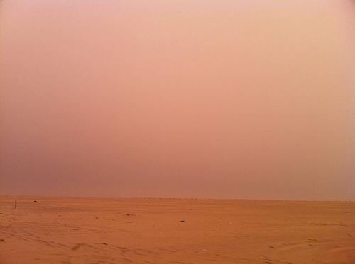 Sandstorm in the desert of Kuwait