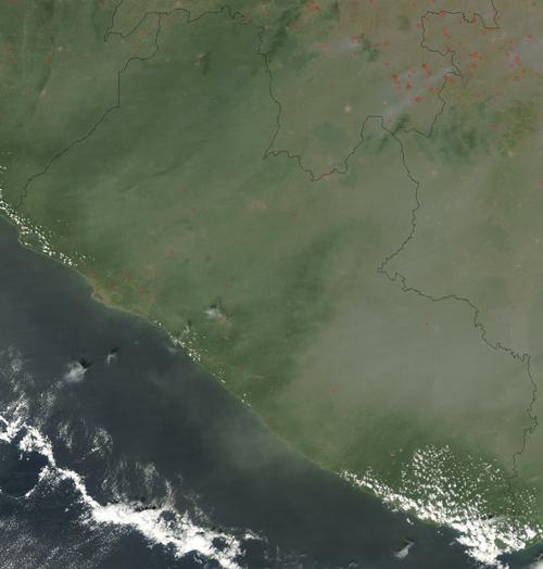 Liberia Satellietfoto foto: NASA