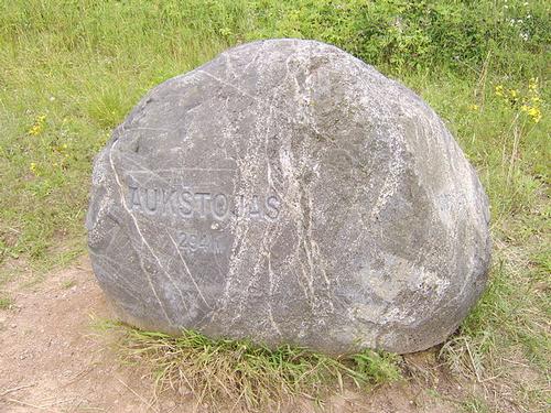 Stone at the top of Aukštojas, Lithuania