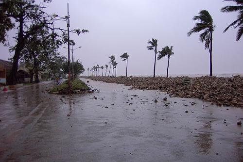Heavy rainfall during cyclone in Mahajanga, Northwest Madagascar