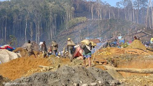 Mining activities in the jungle nearby Ambatondrazaka, Madagascar