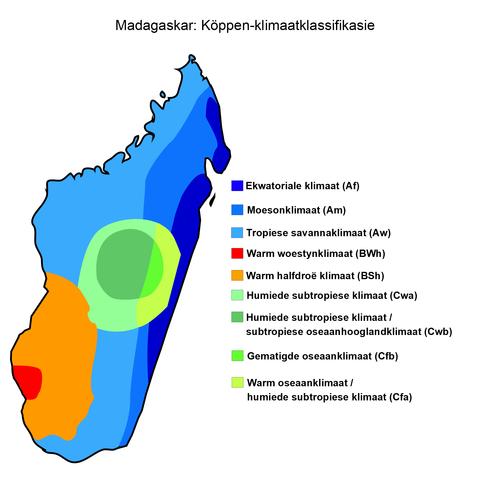 Köppen climate classification Madagascar
