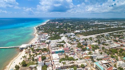 Aerial of Playa del Carmen, Mexico