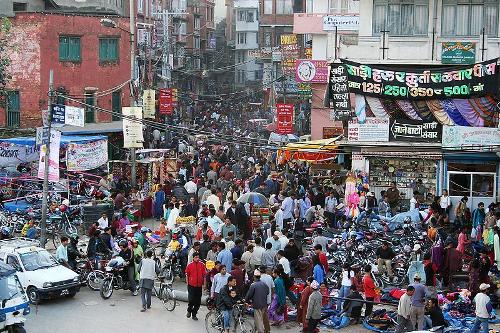 Nepal busy streets in Kathmandu