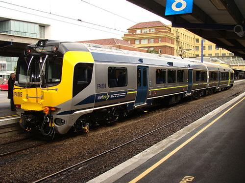 Matangi electric multiple unit train FP/FT 4103 at Wellington railway station