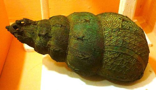 9th century bronze vessel in the shape of a snail shell found at Igbo-Ukwu Nigeria