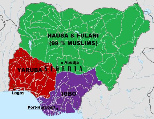 Religious and Ethnic map of Nigeria