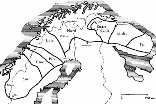 Overview of Sami languages in Northern Scandinavia 