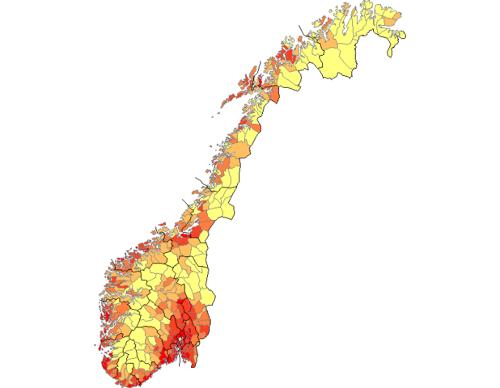 Population density Norway