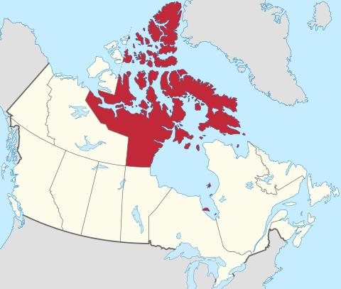 Location Nunavut in Canada