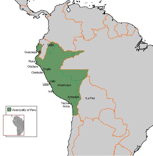 Map of Viceroyalty Peru