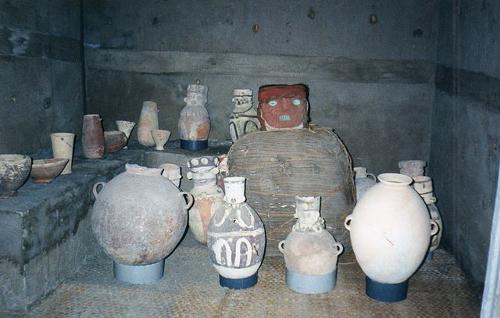 Chancay culture artifacts at the museum, El Castillo, Chancay, Peru