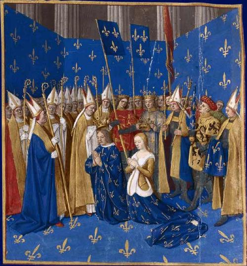 Coronation of Louis VIII, on the far right Milon of Nanteuil is standing
