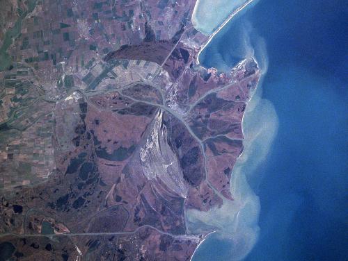 Satellite image Danube Delta, Romania