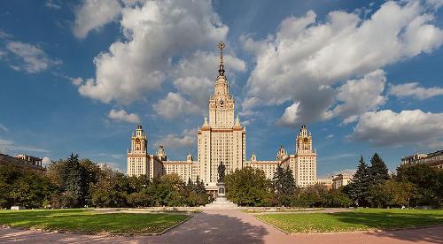 Main building of Moscow State University in Moscow