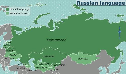 Russian language map