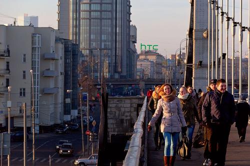 People walking in Moscow, Russia