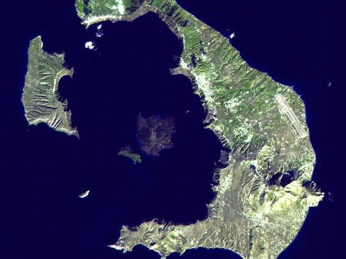 Santorini Satellite Photo