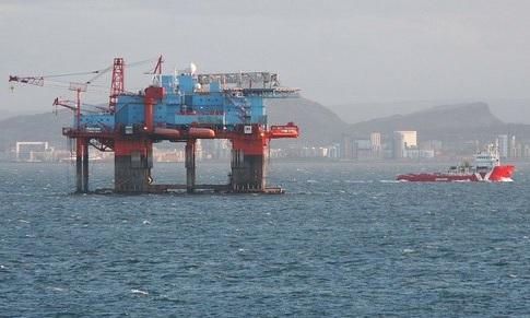 Oil platform off the coast of Scotland