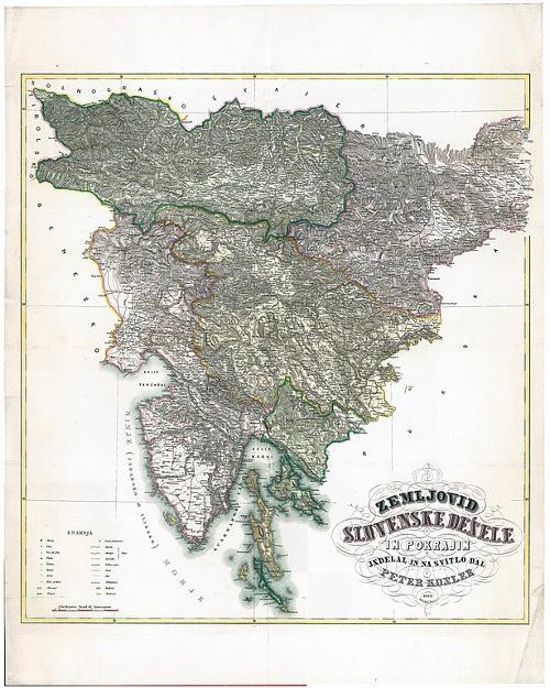 Map of Slovenia from 1852