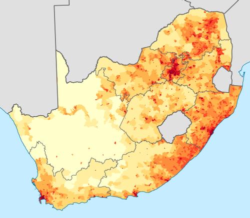 Population density South Africa