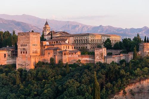 Moorish Alhambra palace in Granada, Spain