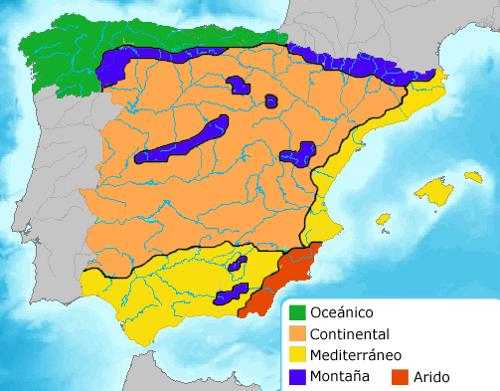 Climate types Spain