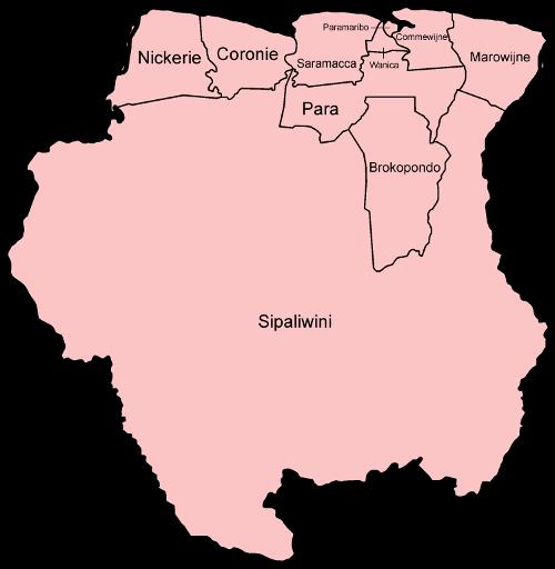 Districts of Suriname