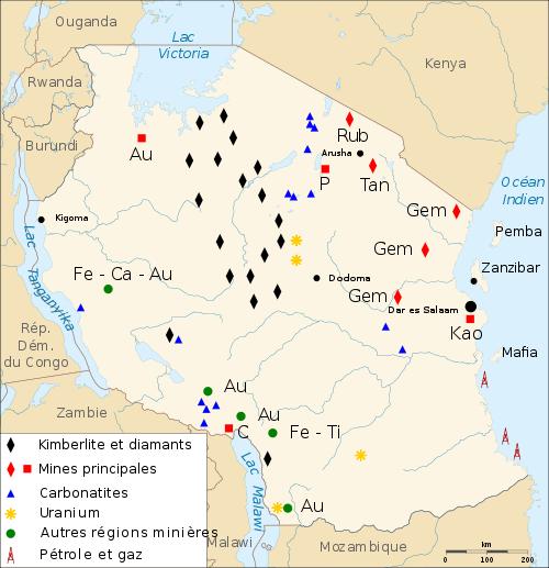 Tanzania natural resources map