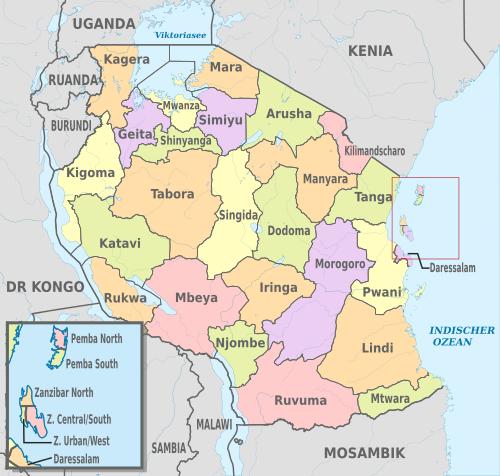 Administrative division Tanzania 